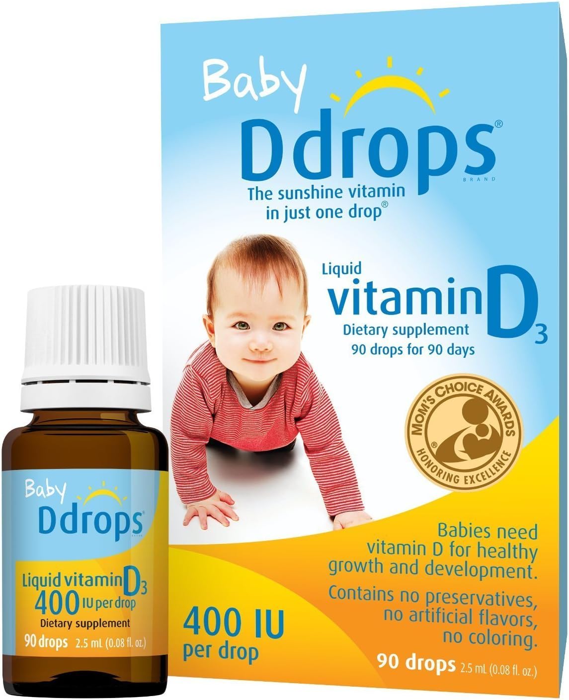 Ddrops 400 IU Vitamin D3 Drops for Infants, 2.4 ml (Pack of 2) - görsel 2