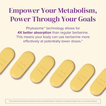 BariMelts Berberine Phytosome 550mg – Contributes to Normal Metabolism & Blood Sugar Levels – 60 Smooth-Coated Caplets