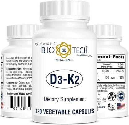 Bio-Tech D3-K2 120 Vegcaps