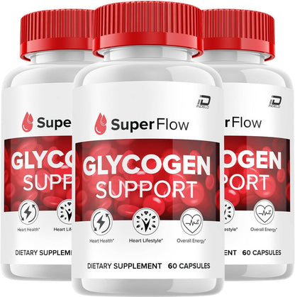 Super Flow Capsules - Advanced Supplement, All Natural Formula (3 Pack - 180 Capsules)