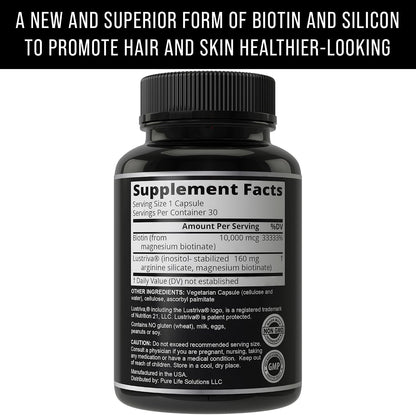 Lustriva Hair Growth Supplement with Biotin 10000mcg for Hair and Skin Support