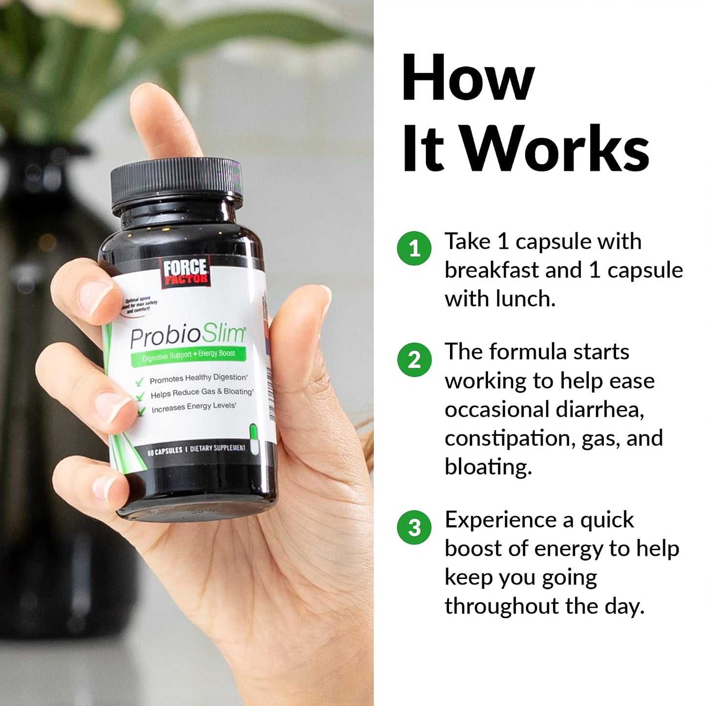Force Factor ProbioSlim Probiotic Supplement (2-Pack) - görsel 4