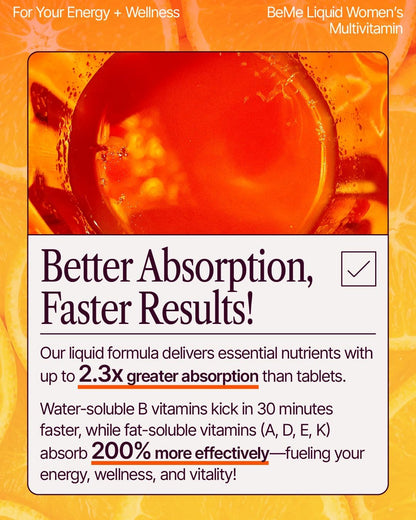 BeMe Liquid Multivitamin for Women - Orange Flavour - 15 Sachets