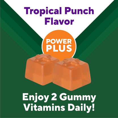 Vitafusion Power Plus Vitamin D3 & K2 Gummies, 3000 IU, Tropical Punch, 60 Gummies