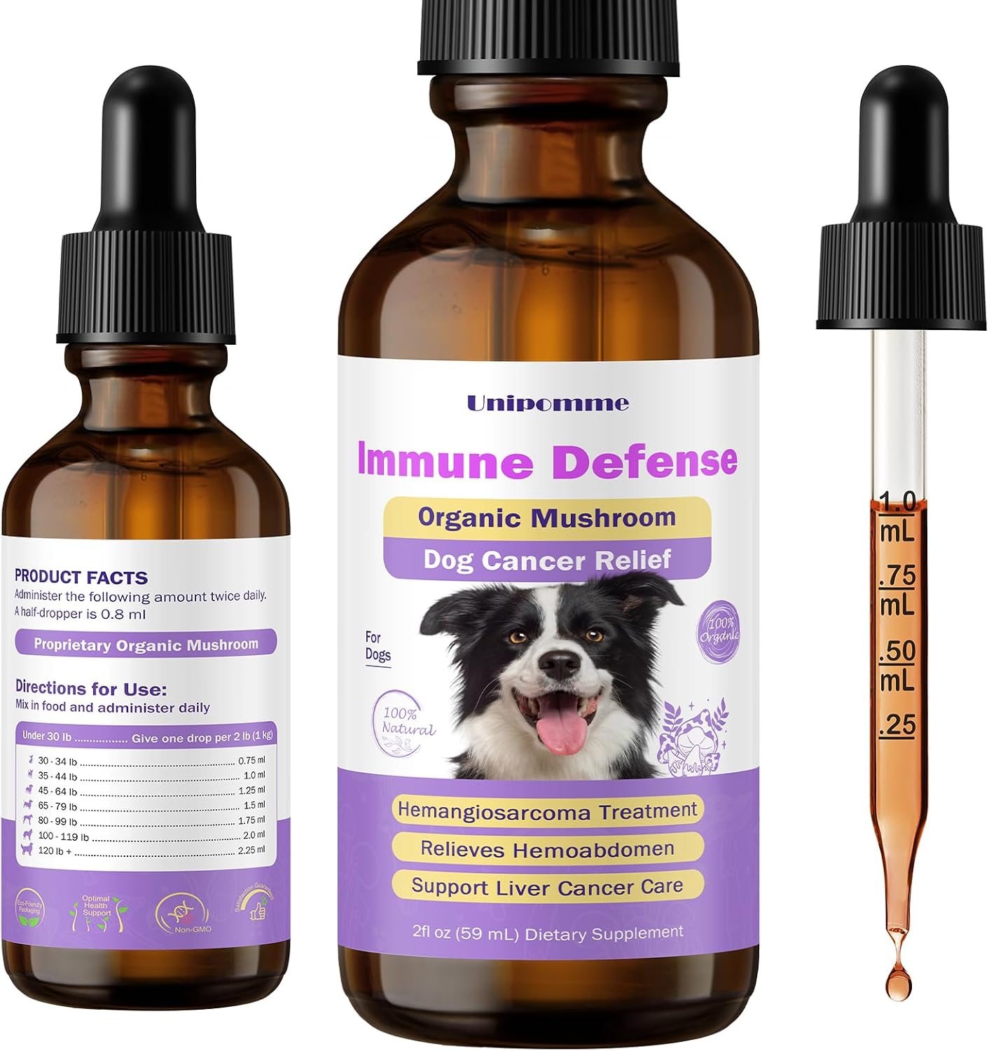 Pet Critical Guard Dog Immune Support Supplement with Turkey Tail Mushroom - 2 oz (59 ml) - görsel 1