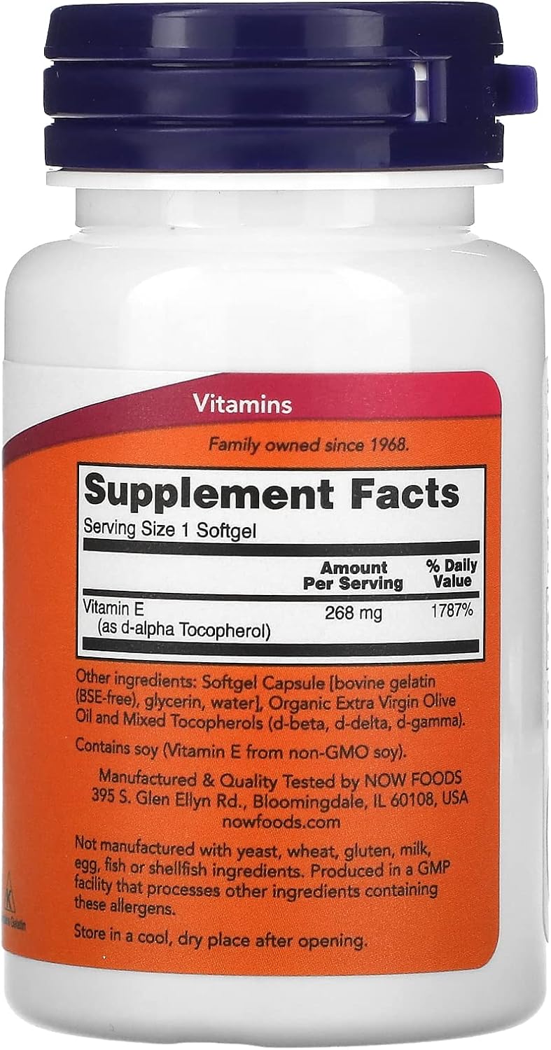 Now Foods E-400, 268 mg (400 IU), 50 Softgels - görsel 2