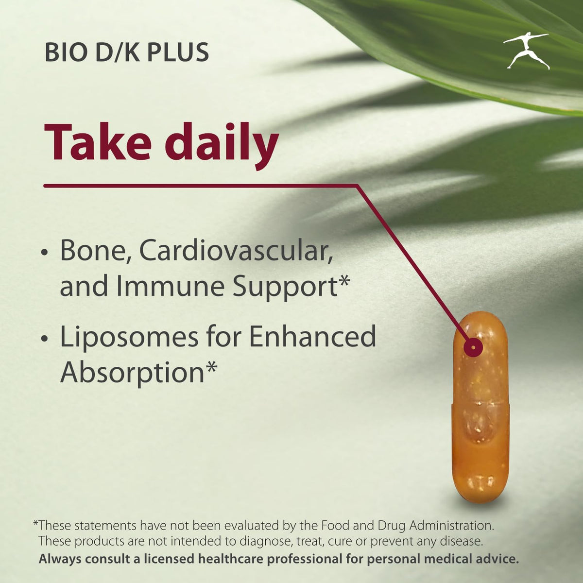 Bio D/K Plus - Vitamin D3 with K2 (MK-7) - 5000 IU D3 and 200 mcg K2 - Liposomal Base - 60 Capsules - görsel 3