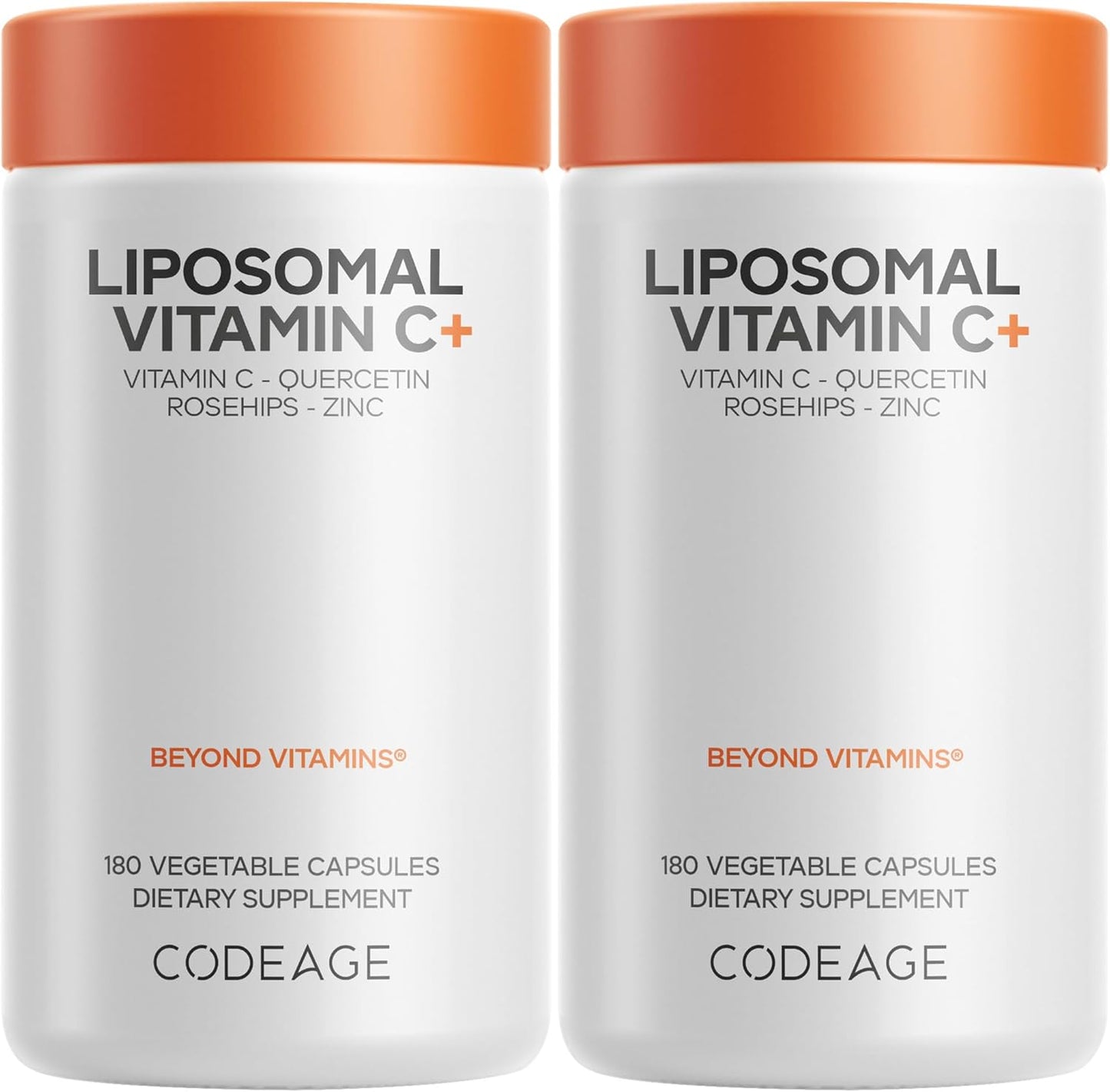 Codeage Liposomal Vitamin C 1500mg with Zinc, Elderberry, Citrus Bioflavonoids, Quercetin & Rose Hips – Vegan Supplement, Non-GMO, Pack of 2 - görsel 1