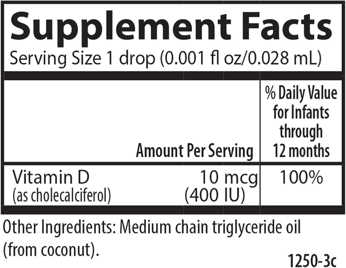 Carlson Baby's Super Daily D3 - Baby Vitamin D Drops, 400 IU per Drop, 1-Year Supply, Unflavoured, 365 Drops - görsel 9