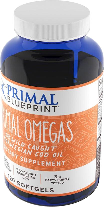 Primal Blueprint Primal Omegas, Omega-3 Fatty Acid Food Supplement, 120 Softgels
