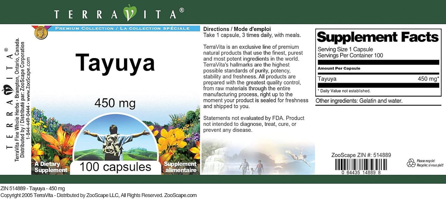 Tayuya - 450 mg (100 Capsules, ZIN: 514889) - 3 Pack - görsel 3