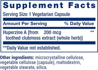 Life Extension Huperzine A - Memory and Cognitive Health Supplement, 60 Capsules