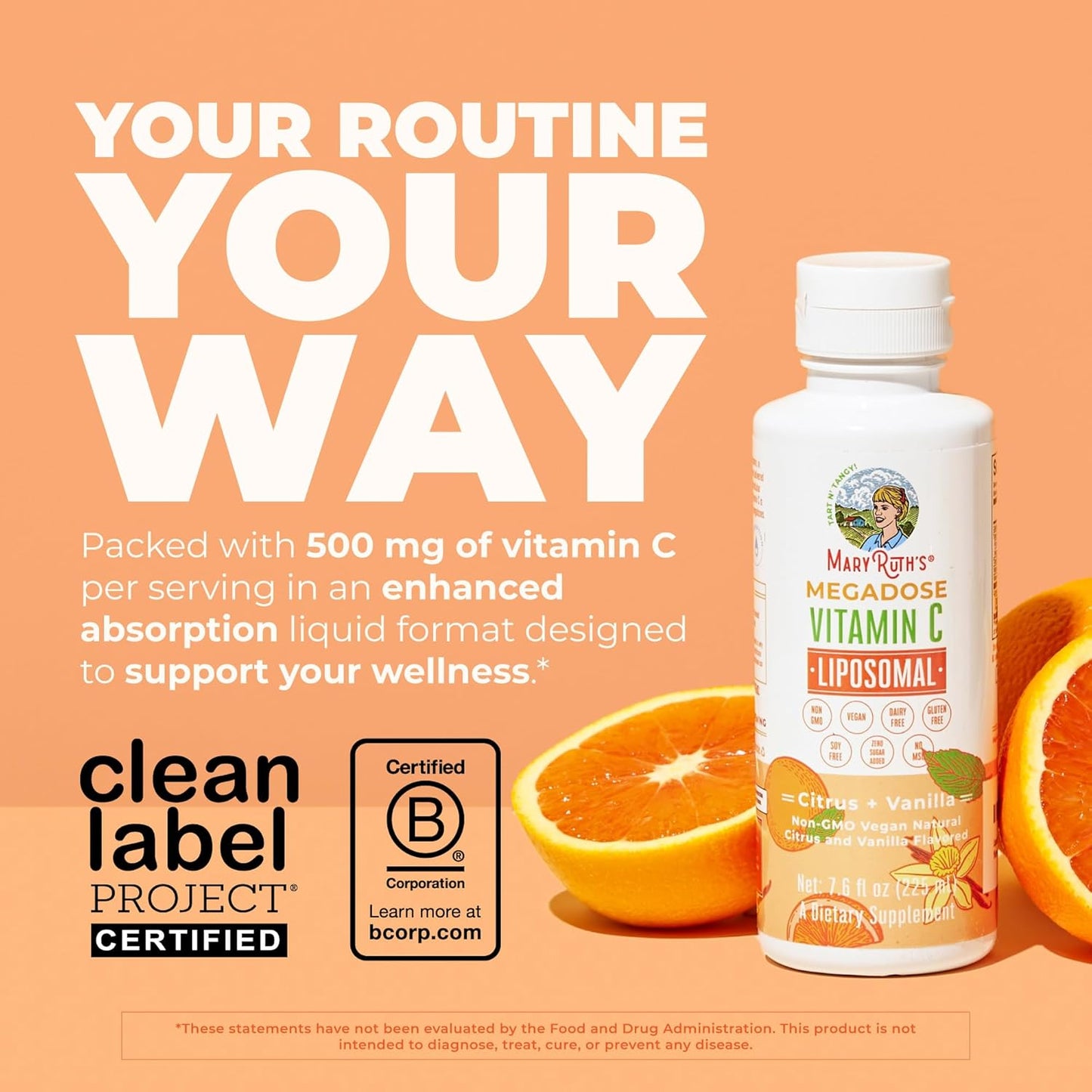 MaryRuth's Megadose Liquid Vitamin C Liposomal - 500 mg, 225 ml (30 Servings) - görsel 2