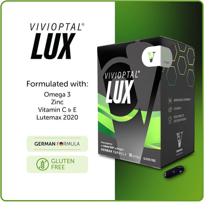 Vivioptal Lux Multivitamin & Multimineral with Lutemax 2020, Omega-3, and Zinc - 90 Softgels