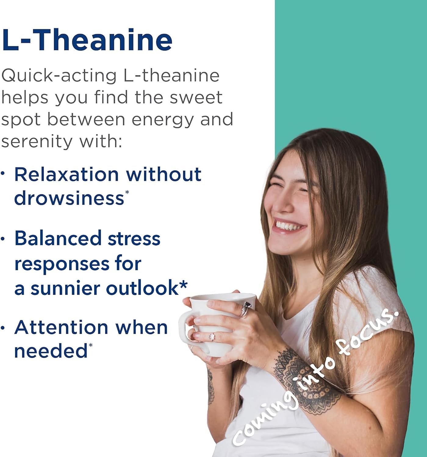 MethylPro L-Theanine 200 mg - GABA Modulator - Suntheanine Amino Acid - Calm Focus & Relaxation Support - Non-Drowsy - 90 Servings - 90 Capsules - görsel 3