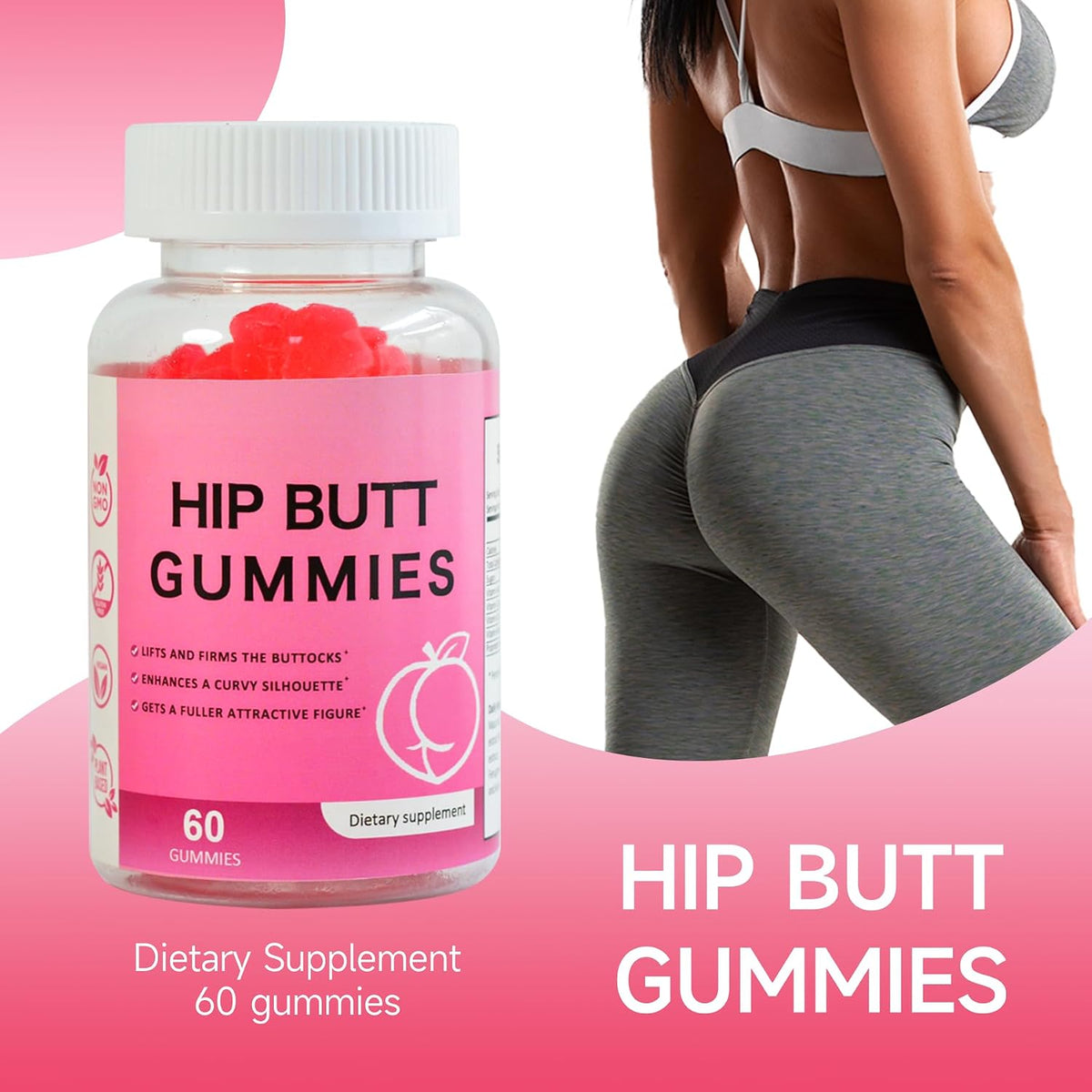 Laicuherb BBL Gummies for Women Curves, Peach Flavour - 60 Count - görsel 2