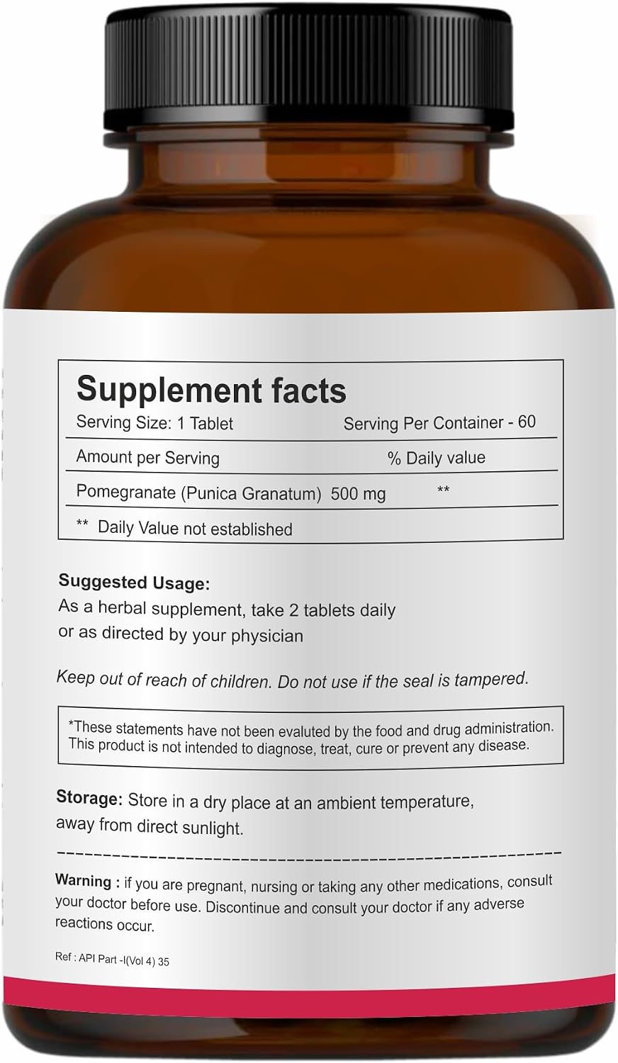 Herb Essential Pomegranate Extract Tablets 500mg - 60 Tablets - görsel 2
