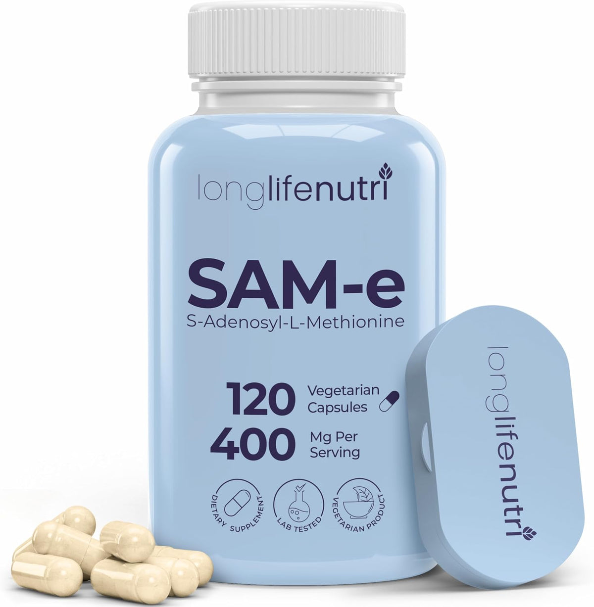LongLifeNutri SAM-e 400mg – 120 Vegetarian Capsules - görsel 1