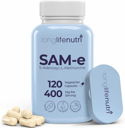 LongLifeNutri SAM-e 400mg – 120 Vegetarian Capsules