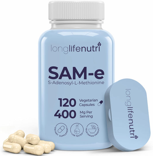 LongLifeNutri SAM-e 400mg – 120 Vegetarian Capsules