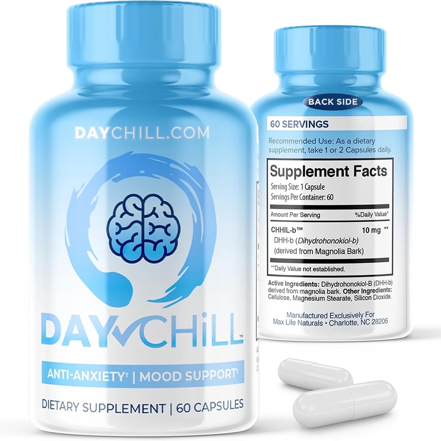 Chill Pill Happy Pills - Mood Support with Magnolia Bark & DHH-B, 60 Capsules - görsel 1