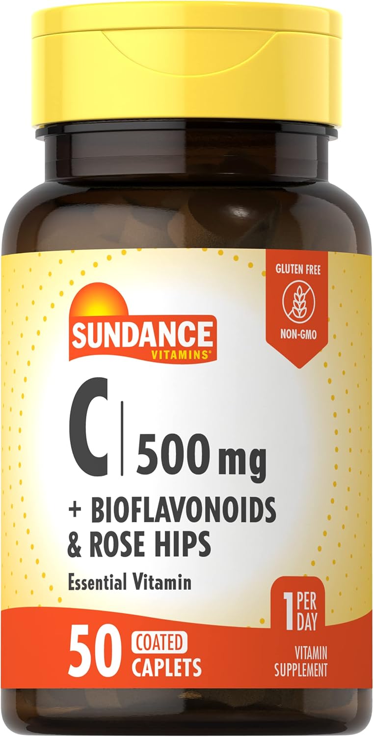 Sundance Vitamin C 500mg with Bioflavonoids and Rose Hips | Vegetarian, Non-GMO & Gluten-Free Supplement - görsel 1
