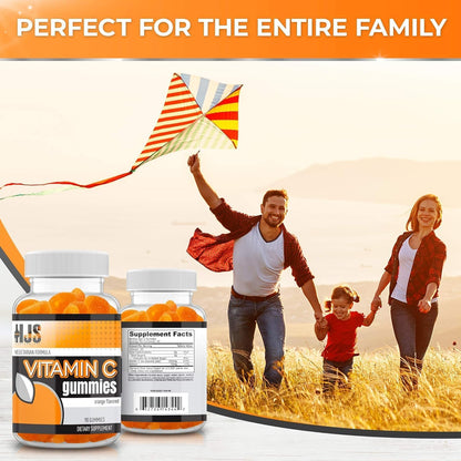 HJS Supplements Vitamin C Gummies - Orange Flavour, 1000mg, 90 Count