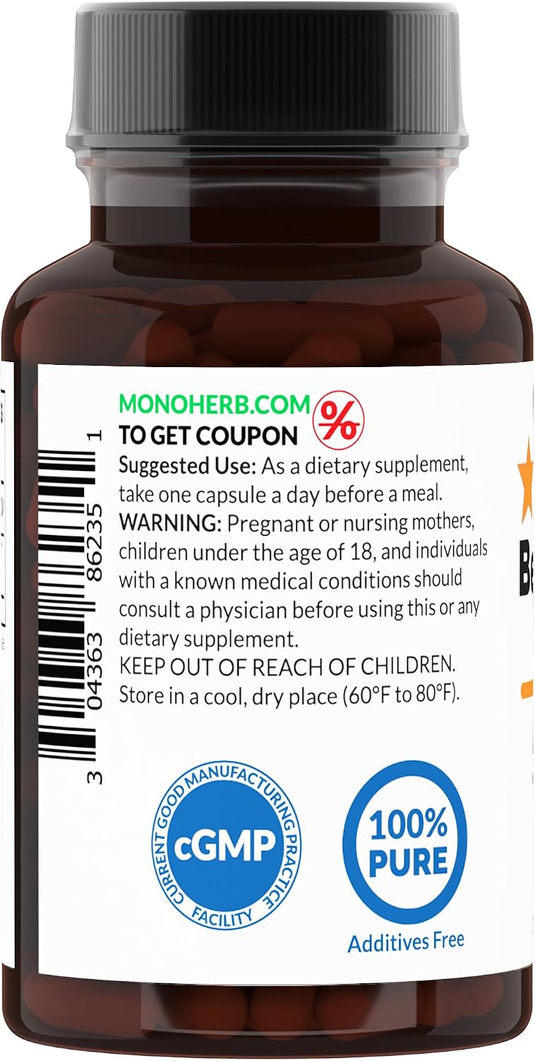 MONOHERB Beta 1,3/1,6 Glucan 500 mg per Capsule - 90 Veg Capsules - görsel 3