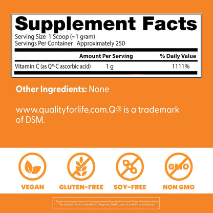 Doctor's Best Vitamin C Powder with Q-C, 250g