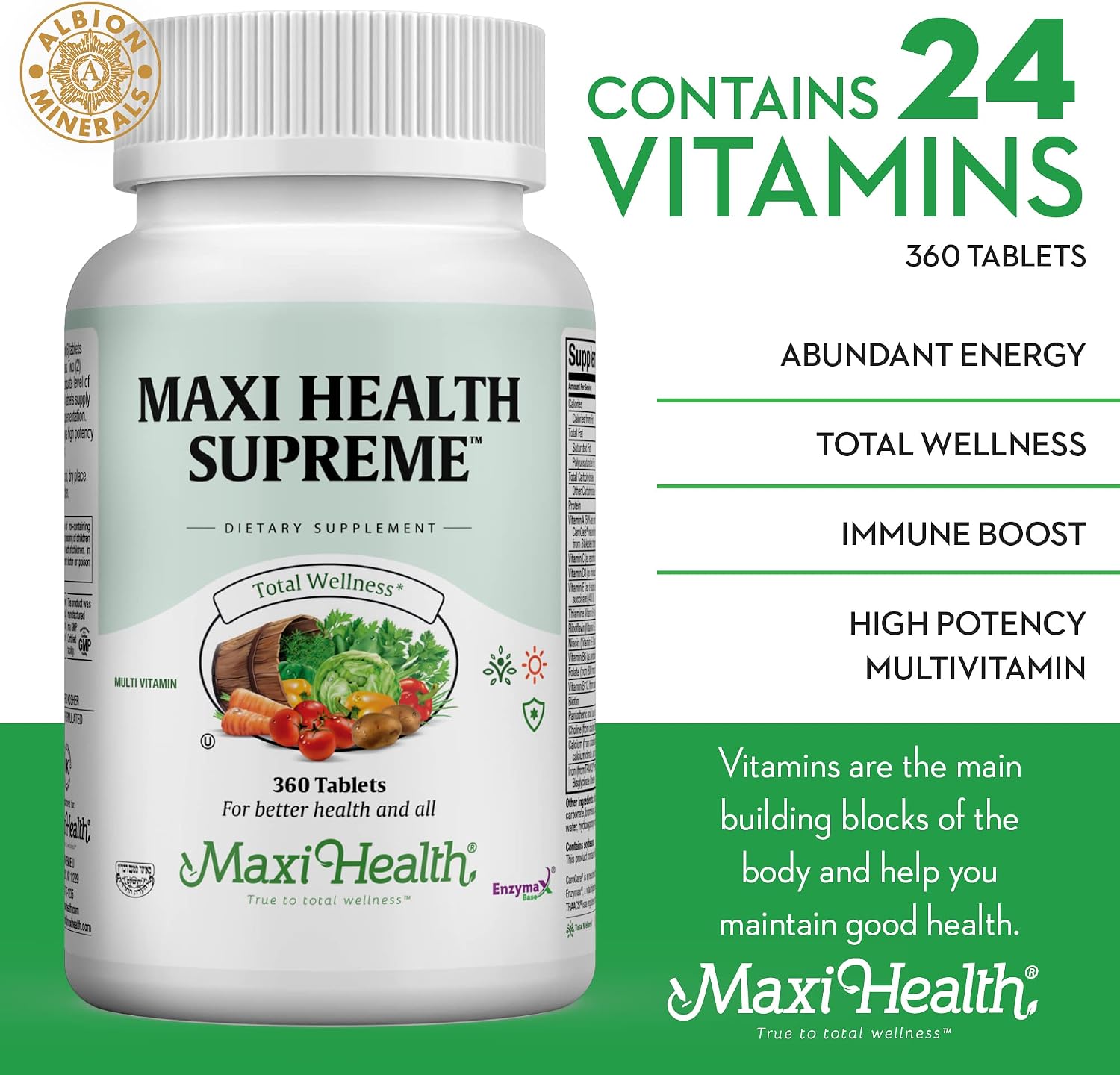 Supreme High Potency Multivitamin for Men and Women - 360 Tablets - görsel 5