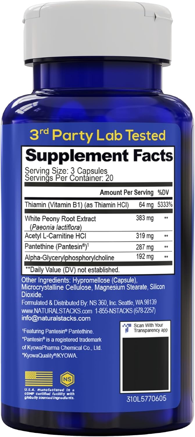 Acetylcholine Brain Food - Acetyl L-Carnitine & Alpha GPC Supplement - 120 Capsules - görsel 7