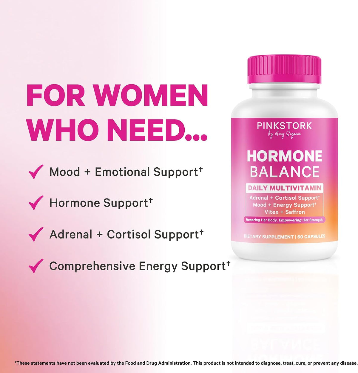 Pink Stork Hormone Balance Multivitamin for Women, 60 Vegan Capsules - görsel 4