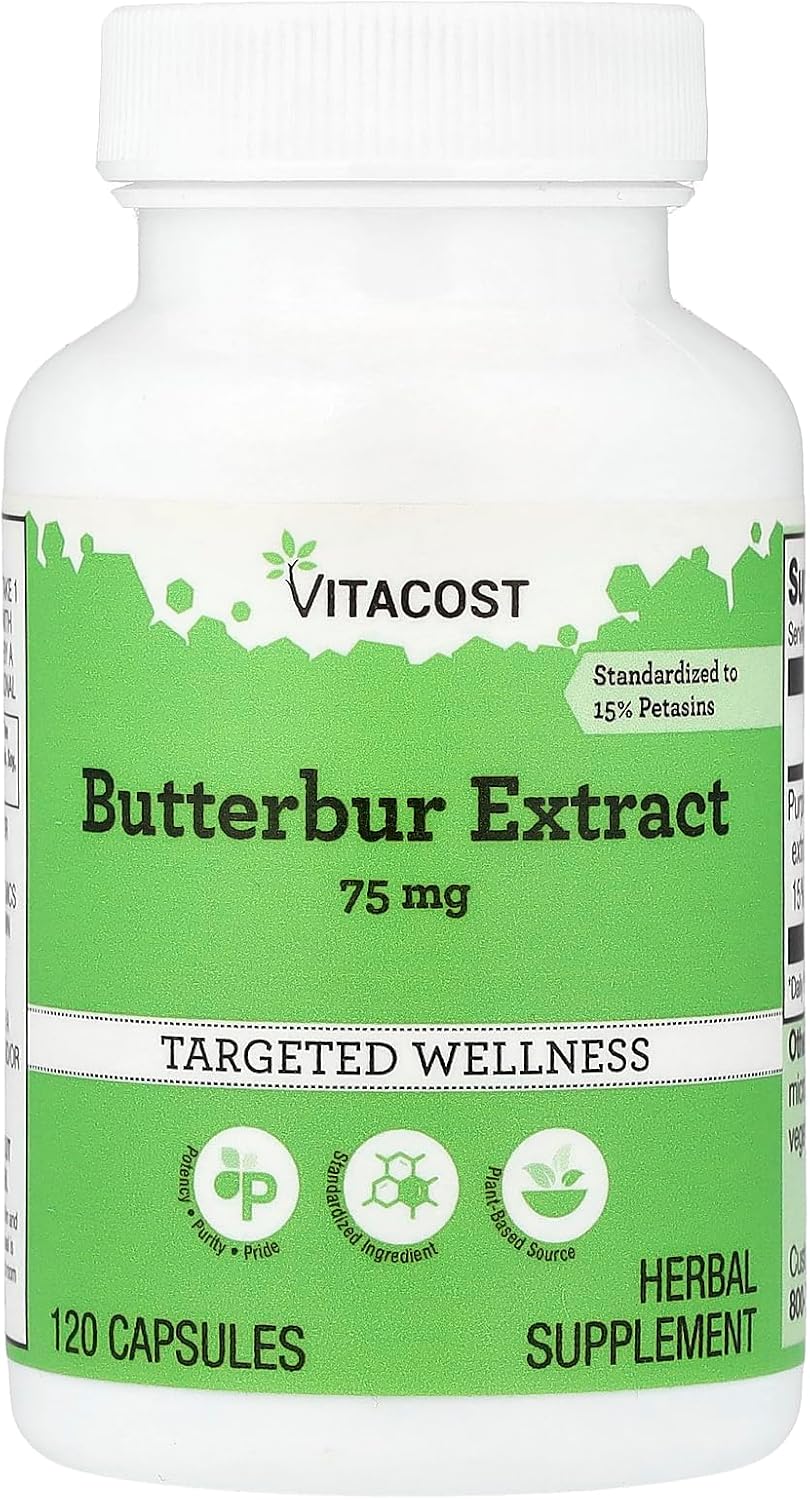 Vitacost Butterbur Extract, 75 mg, 120 Capsules - görsel 1