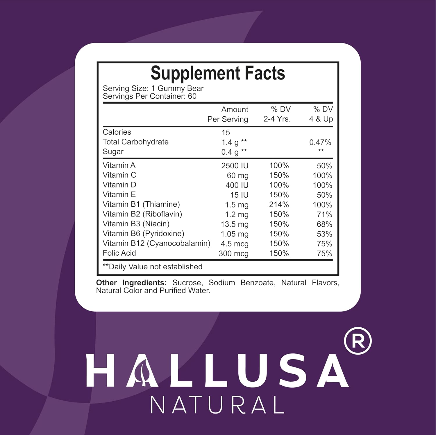 Hallusa Natural Kids Multivitamin Gummies – Immune Support, Energy & Growth for Children - görsel 6
