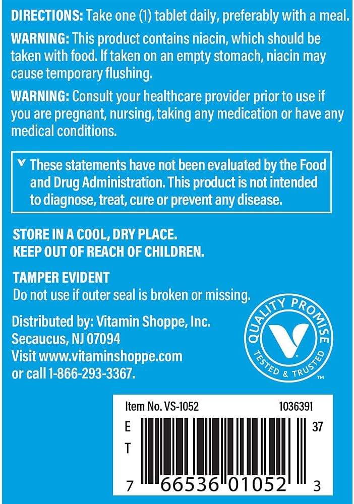 The Vitamin Shoppe Vitamin B-Complex - Support for Energy Metabolism & Nervous System, Complete B Vitamins (100 Tablets) - görsel 3