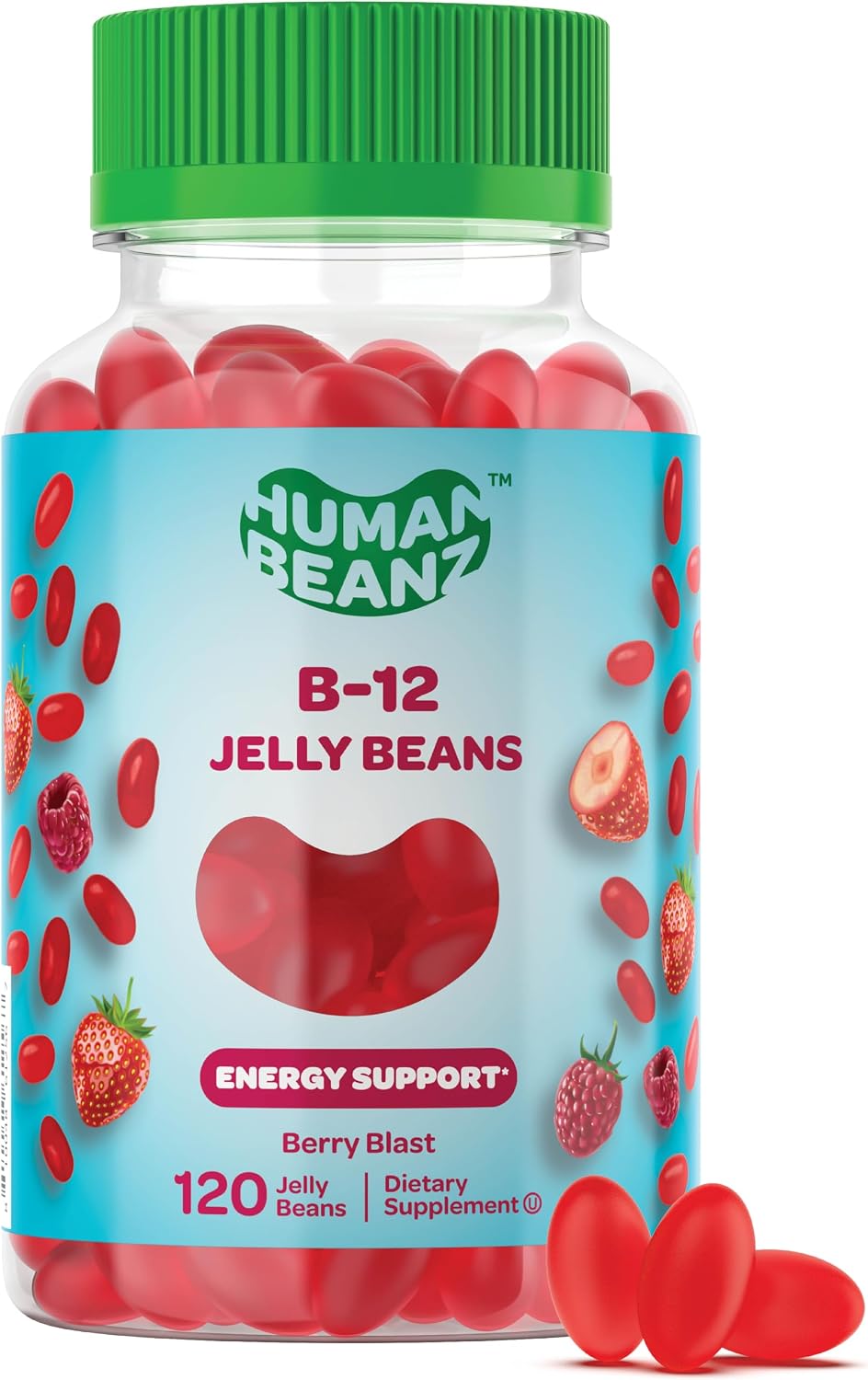 Human Beanz Methylated Vitamin B12 Jelly Bean Gummies - 120 Count - görsel 1