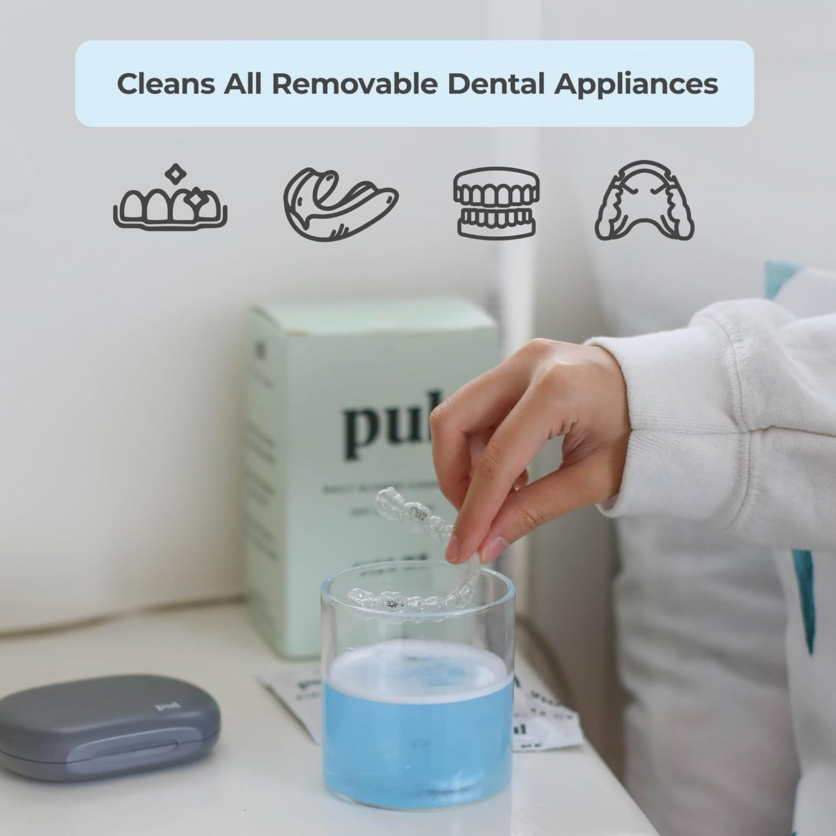PUL Retainer Cleaner Tablets - Daily Aligner and Denture Cleaner - Removes Odour, Stains, and Plaque - 96 Day Supply - görsel 3