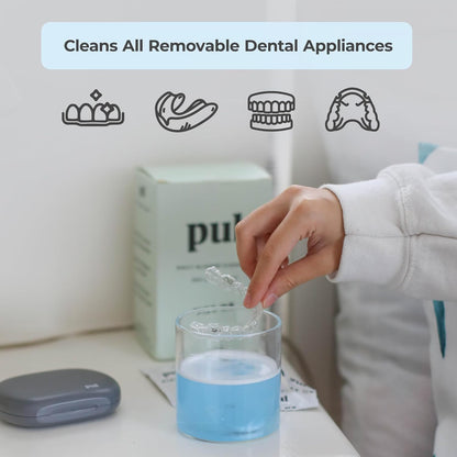 PUL Retainer Cleaner Tablets - Daily Aligner and Denture Cleaner - Removes Odour, Stains, and Plaque - 96 Day Supply