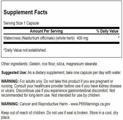 Swanson Full Spectrum Watercress 400 mg 60 Capsules (2 Pack)