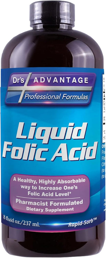 Liquid Folic Acid 800 mcg, 8 oz