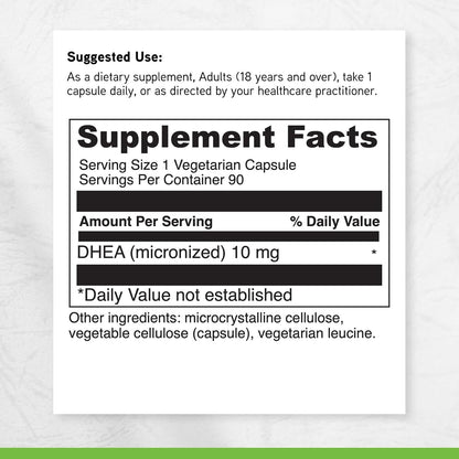 DAVINCI Labs Micronised DHEA 10mg – Support for Healthy Ageing, Hormone Balance, Cognitive Function & Thyroid Health – Vegetarian, Gluten-Free – 90 Capsules