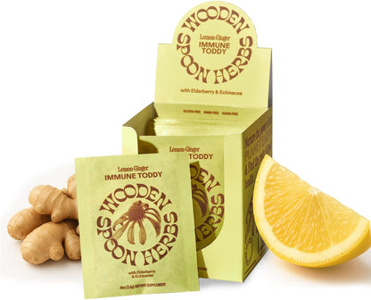 Lemon & Ginger Immune Support Drink Mix with Elderberry, Echinacea, Zinc and Vitamin C - 10 Sachets