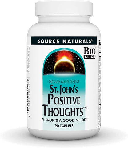 Source Naturals St John's Positive Thoughts – Mood Support Supplement, 90 Tablets