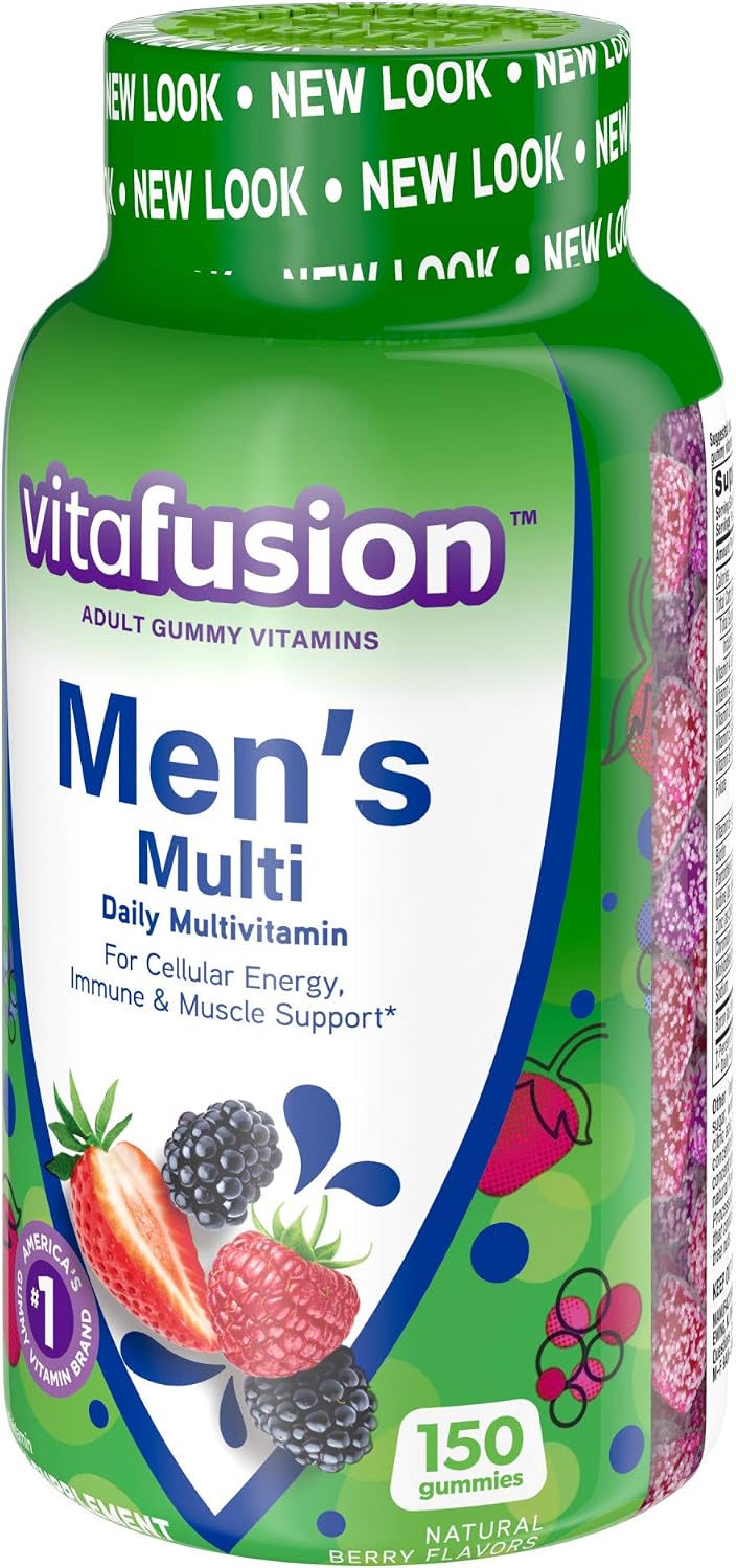 Vitafusion Gummy Vitamins for Men, Berry Flavoured Daily Multivitamins, 150 Count - görsel 8