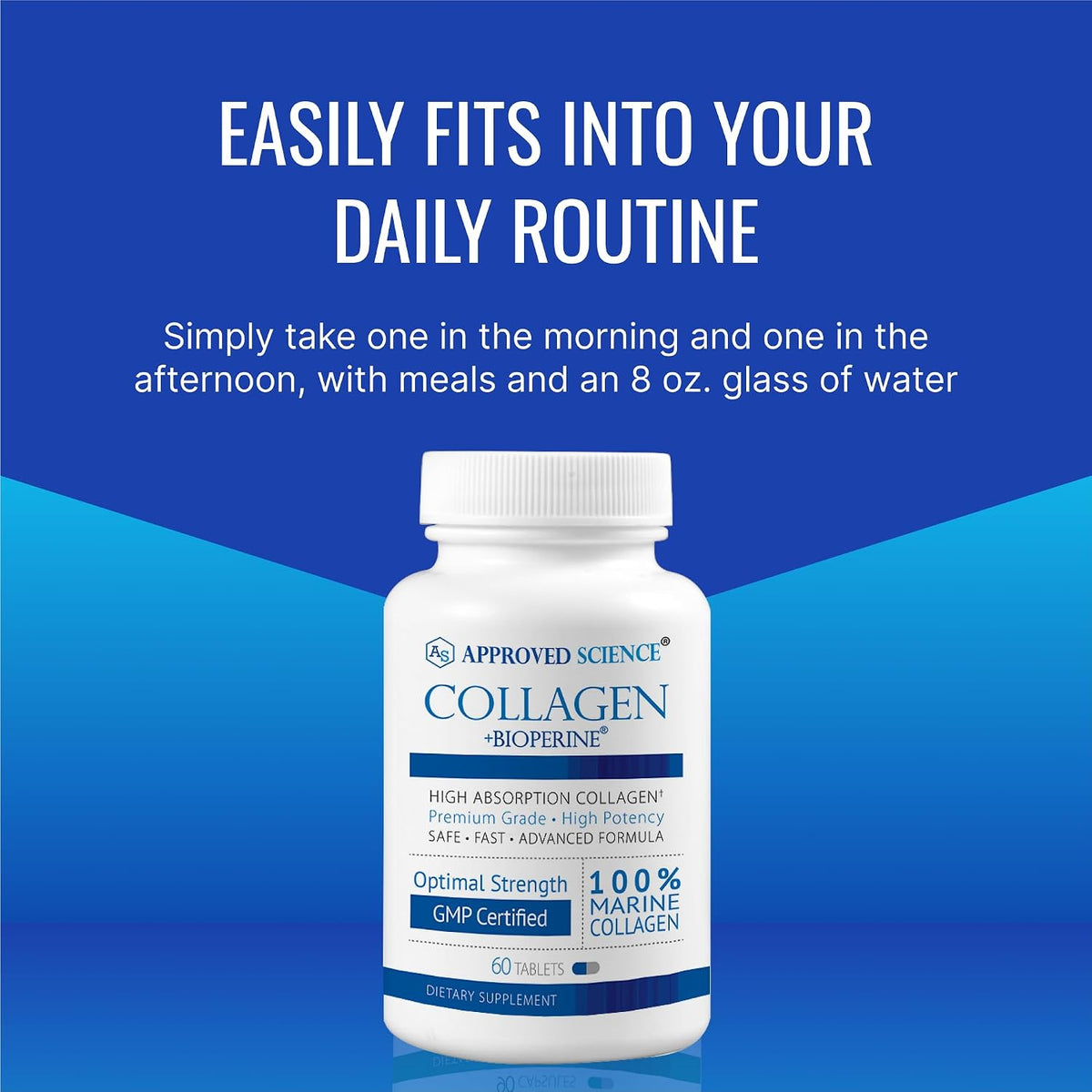 Approved Science Marine Collagen Tablets - Types I & III with Vitamin C and Bioperine - 360 Tablets - görsel 7