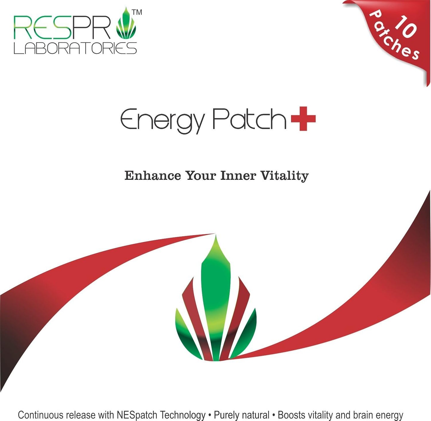 Respro Labs Natural Guarana and CoQ10 Energy Patch Plus, Continuous Release, 10 Patches - görsel 1