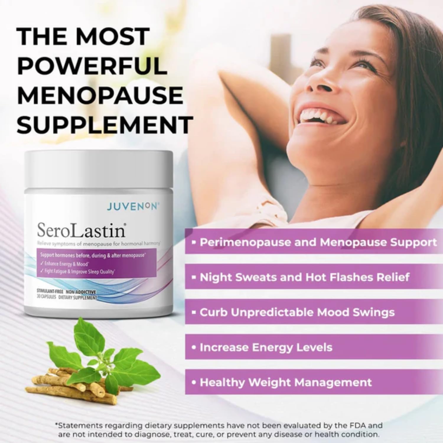 Juvenon Menopause Support Supplement - Mood, Hot Flashes, Energy & Sleep (30 Capsules) - görsel 5