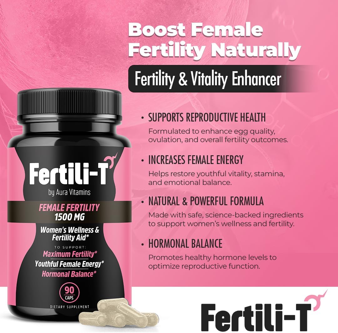 Fertili-t Female (90 Caps) - Natural Fertility Support, Hormonal Balance & Prenatal Vitamins for Women, Conception Support with Aguaje & Red Maca (30-Day Supply) - görsel 4