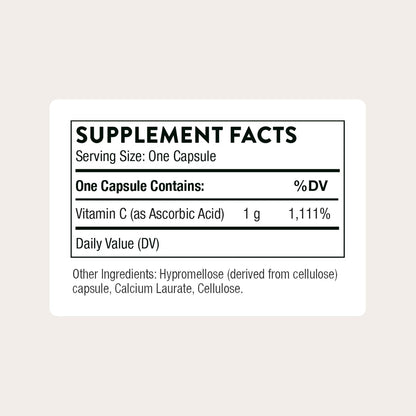THORNE Vitamin C 1,000 mg – Immune & Collagen Support – 60 Capsules