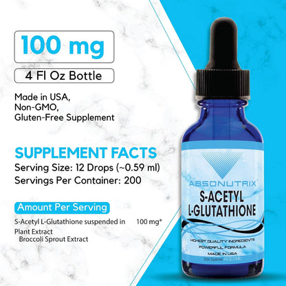Absonutrix S-Acetyl L-Glutathione 100 mg per Serving Liquid 118 ml (200 Servings)